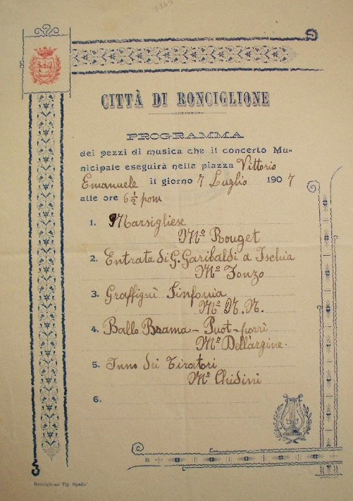 Concerto Banda Musicale 1907